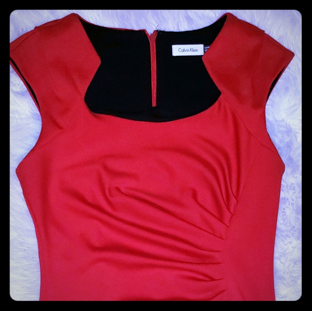 Red calvin klein dress